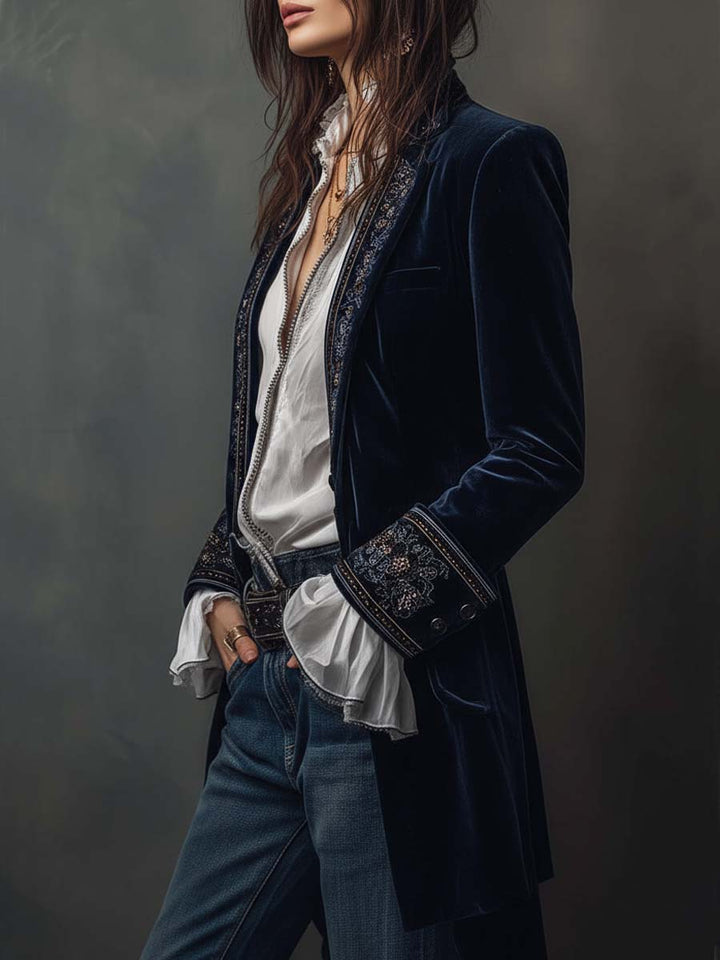 Athénaïs | Vintage Embroidered Longline Jacket