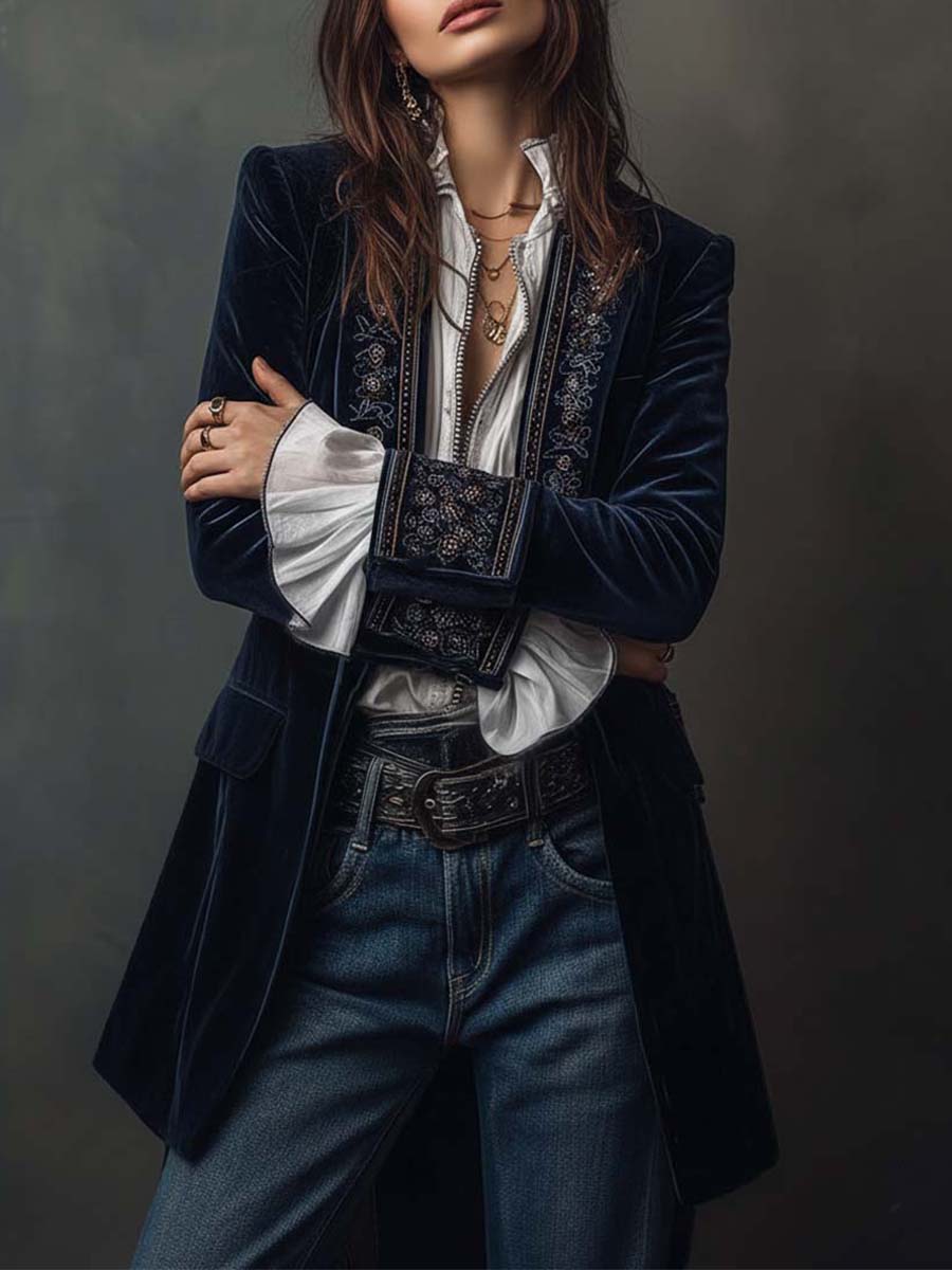 Athénaïs | Vintage Embroidered Longline Jacket