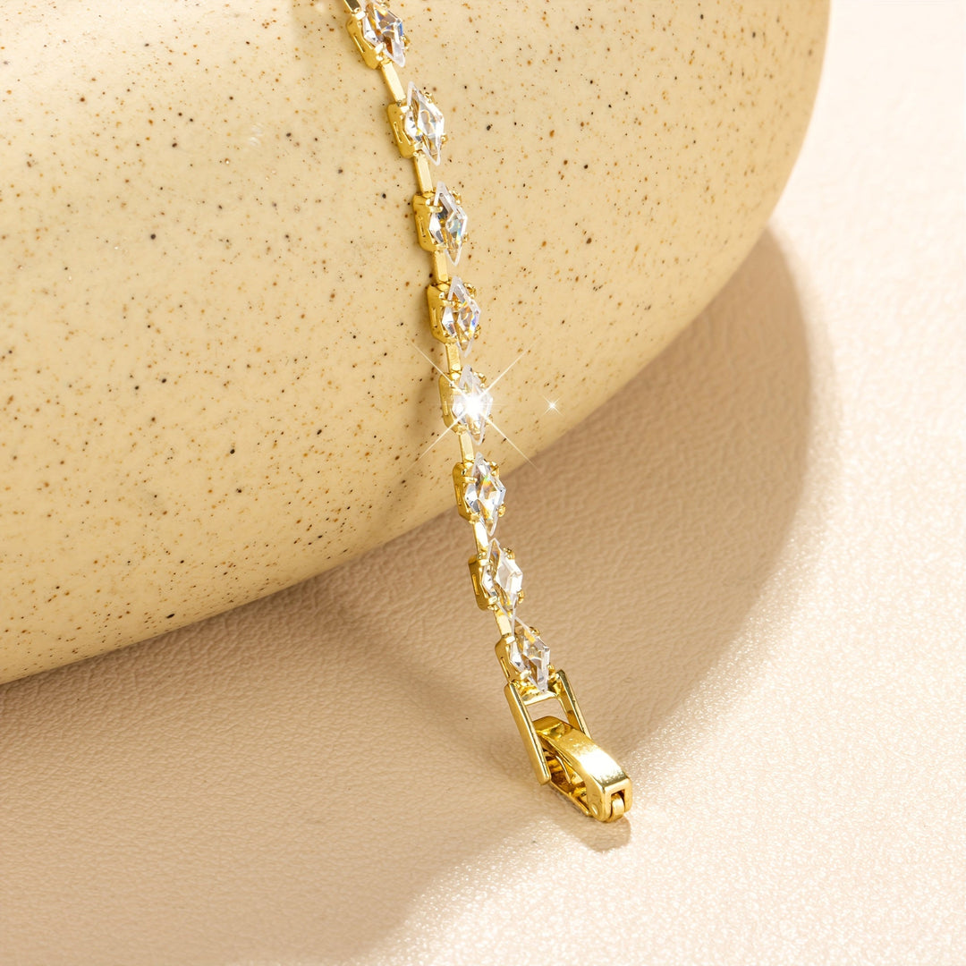 Elegant Zirconia Gold Plated Tennis Bracelet