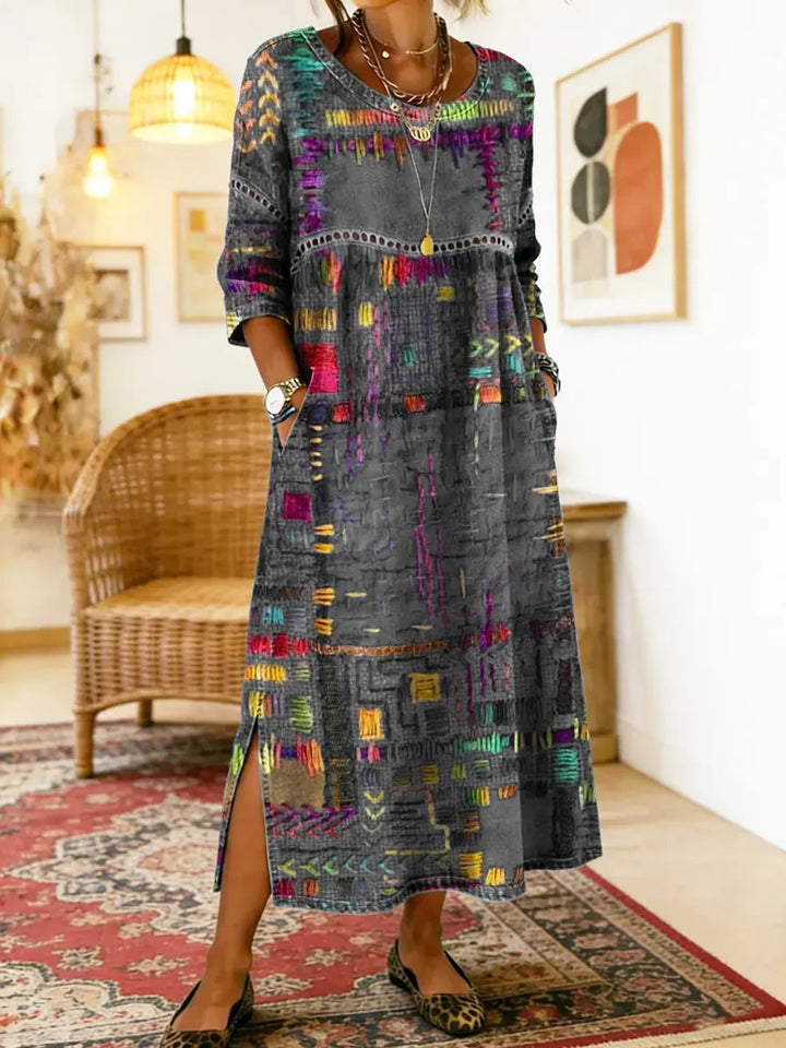 Manuela | Dress with Ethnic Patchwork