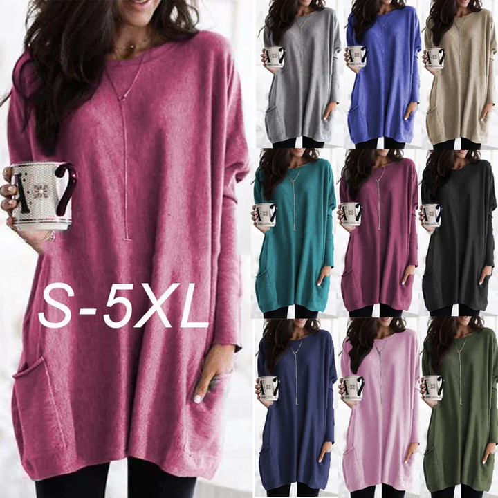 Kayleen Long Sleeve Tunic With Pockets