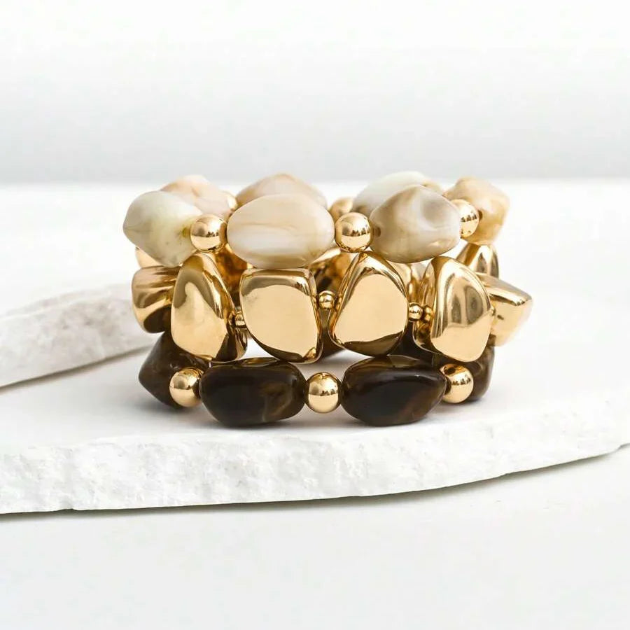 Bohemian Retro Geometric Thick Acrylic Beaded Bracelet
