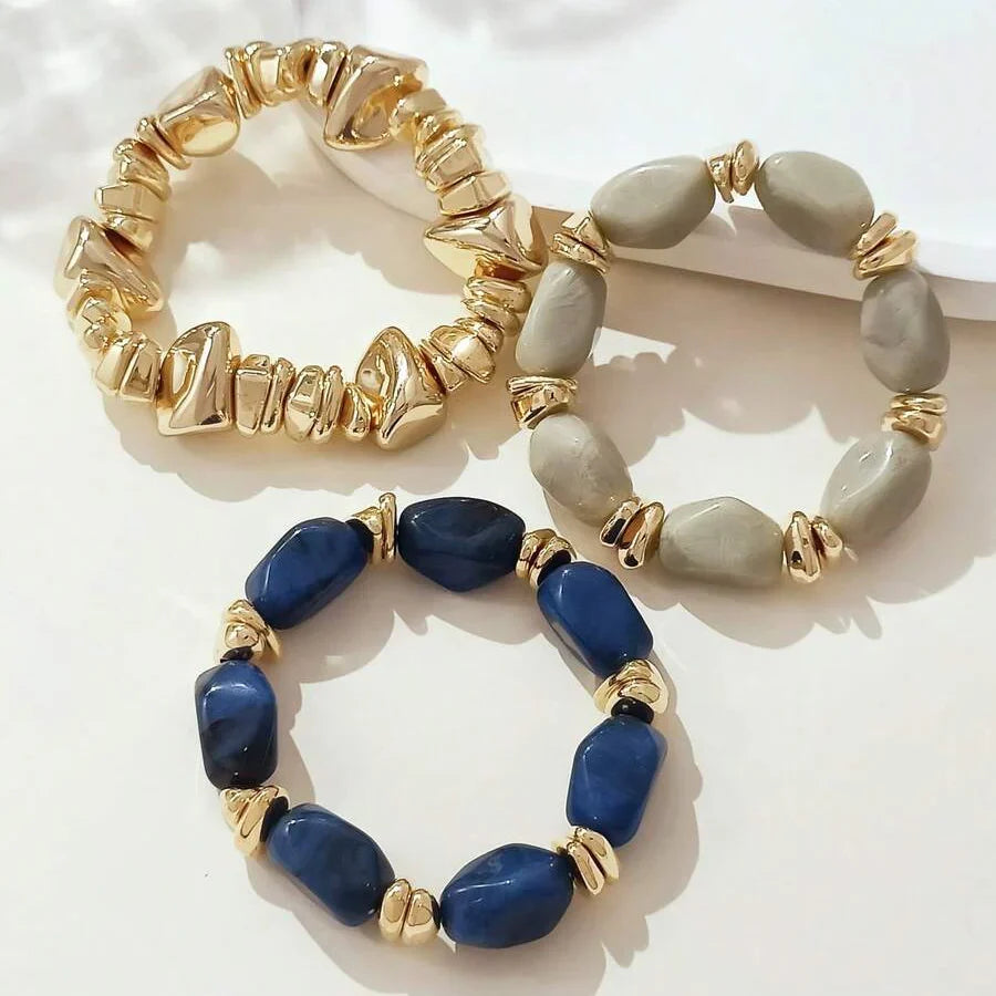 Bohemian Retro Geometric Thick Acrylic Beaded Bracelet