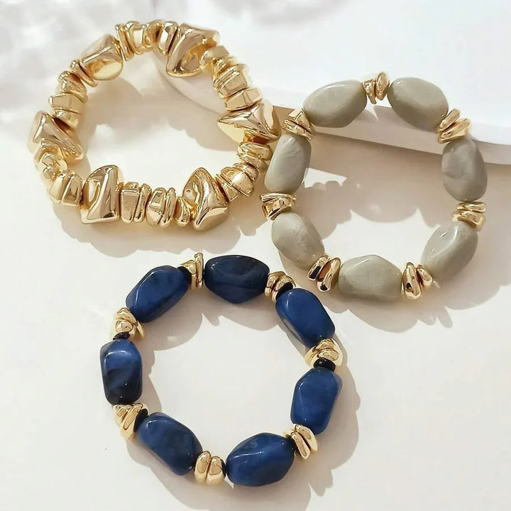 Bohemian Retro Geometric Thick Acrylic Beaded Bracelet