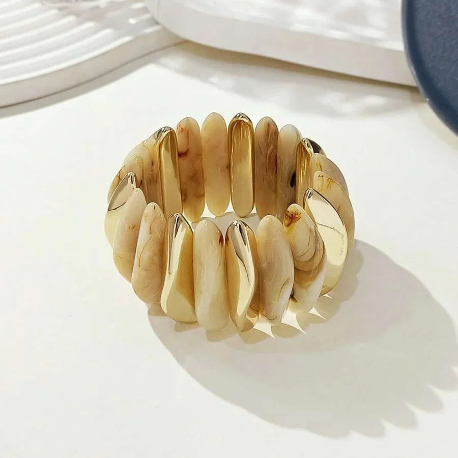 Bohemian Retro Geometric Thick Acrylic Beaded Bracelet