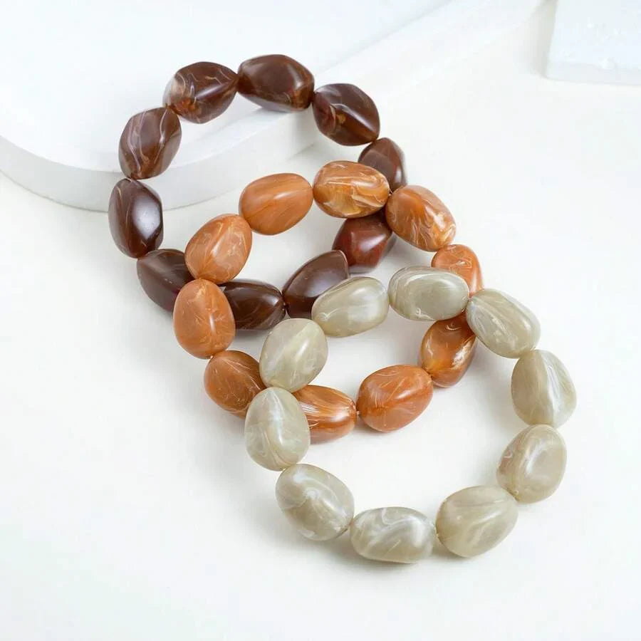 Bohemian Retro Geometric Thick Acrylic Beaded Bracelet