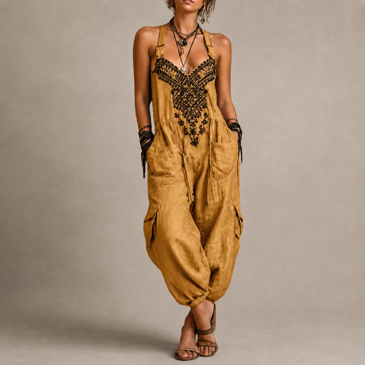 Emma – Bohemian Embroidered Jumpsuit