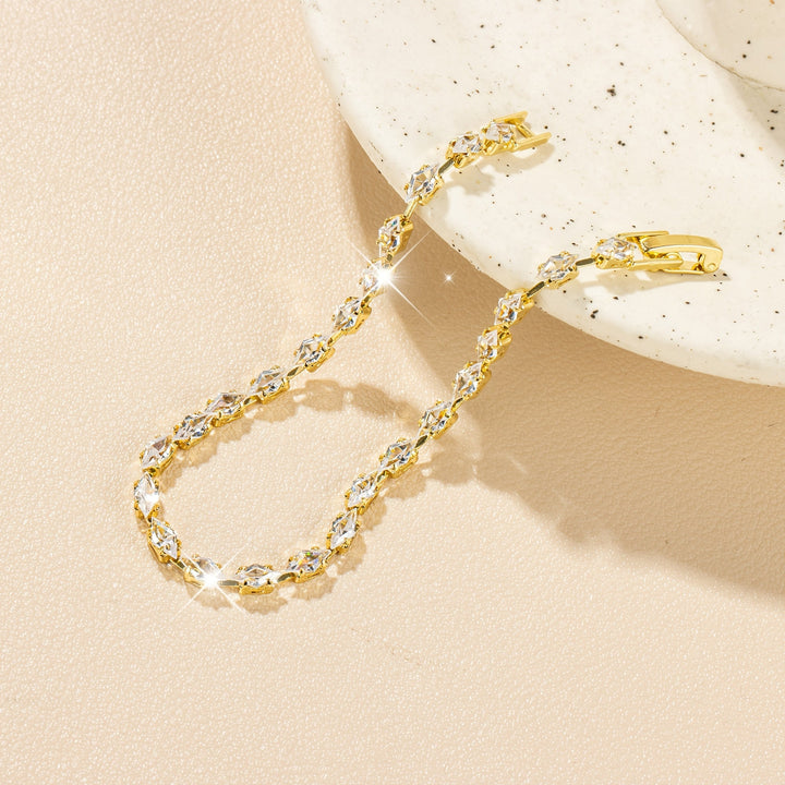 Elegant Zirconia Gold Plated Tennis Bracelet