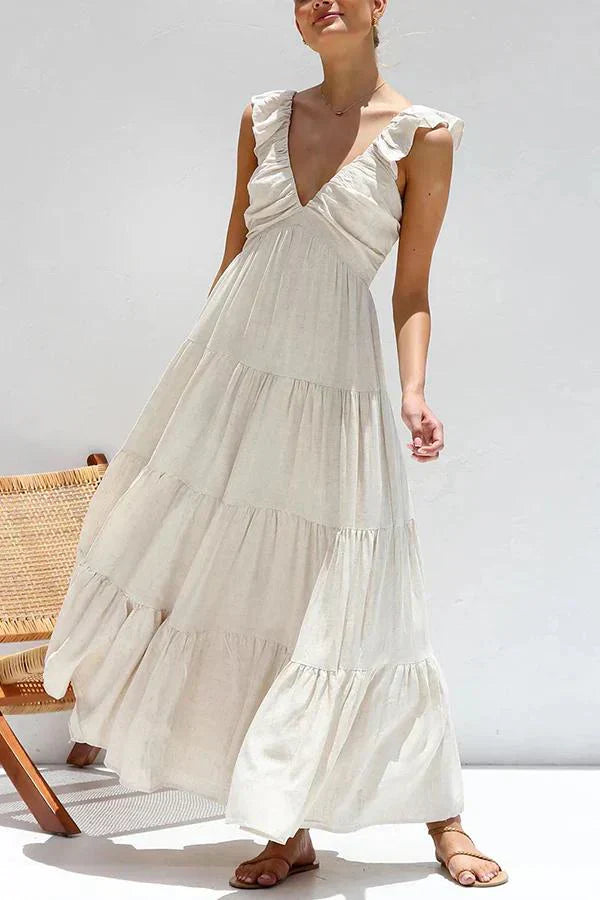 Inaya - Elegant Dress with Flounced Sleeves