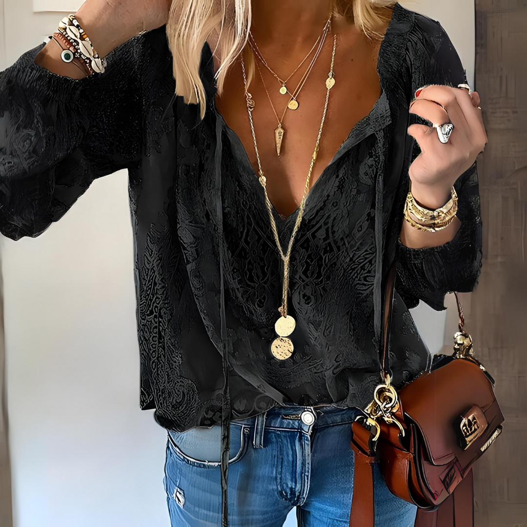 Jovita - Crocheted Women's Boho Blouse
