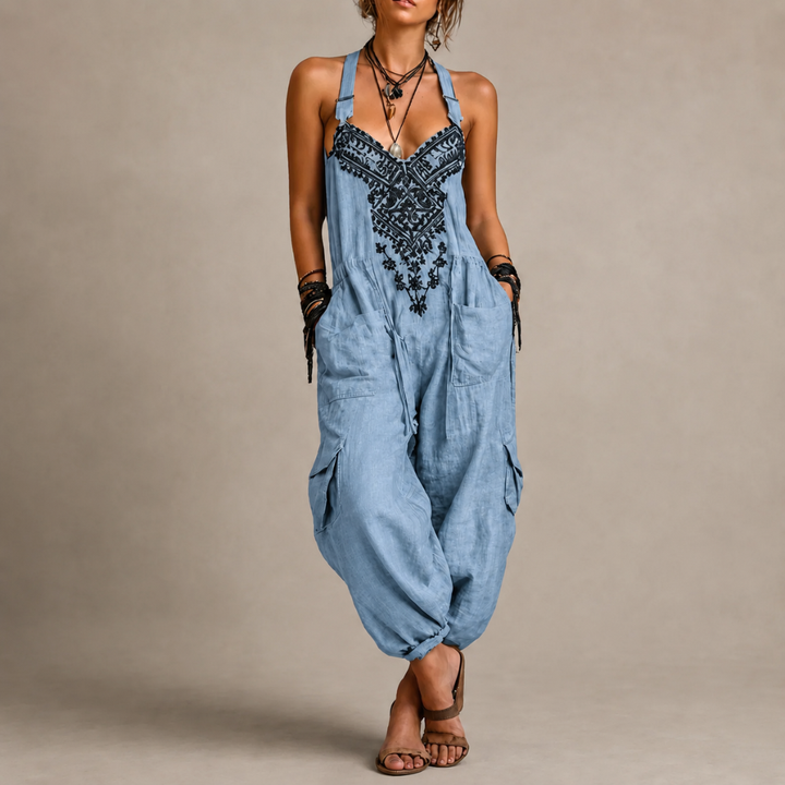 Emma – Bohemian Embroidered Jumpsuit