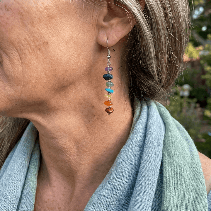 Boho Colorful Gemstone Drop Earrings