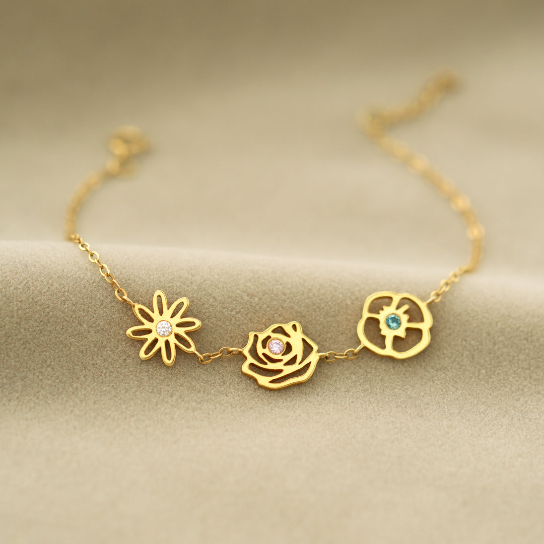 Birth Flower Family Bracelet