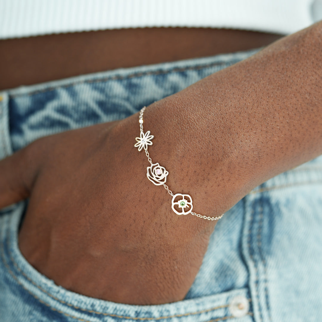 Birth Flower Family Bracelet