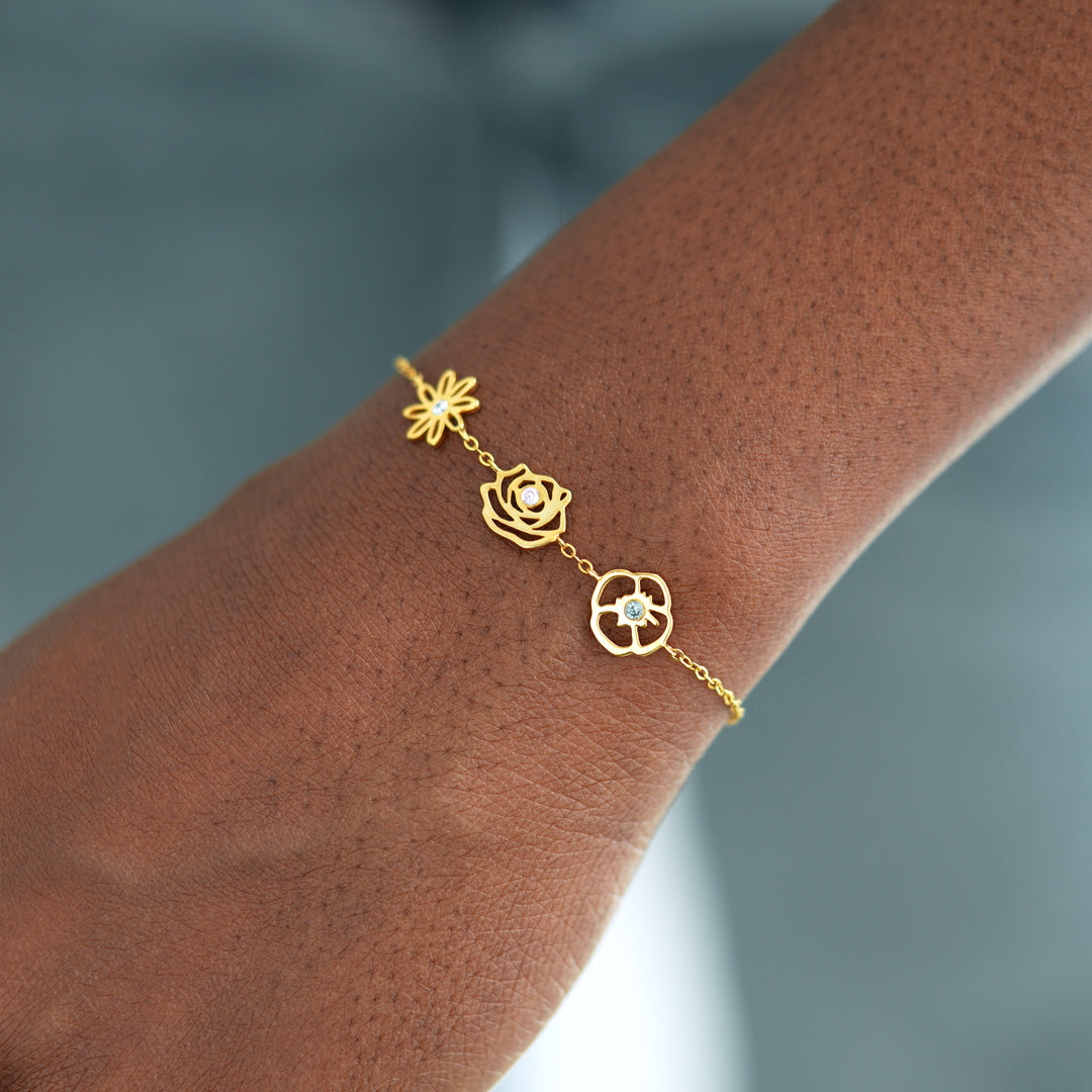 Birth Flower Family Bracelet