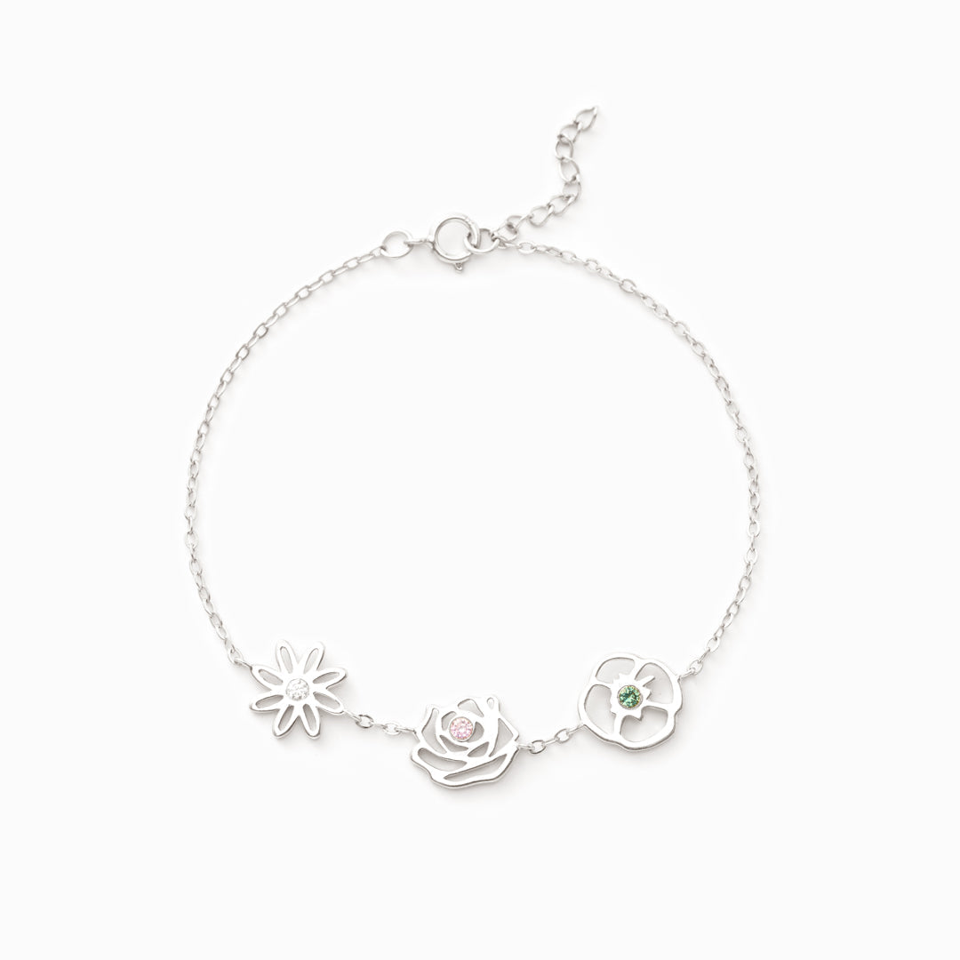 Birth Flower Family Bracelet