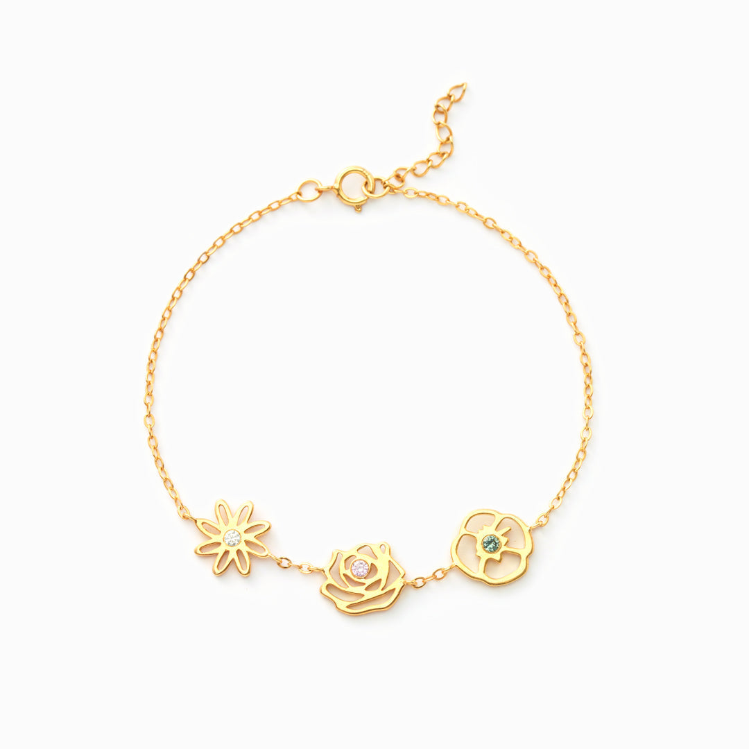 Birth Flower Family Bracelet