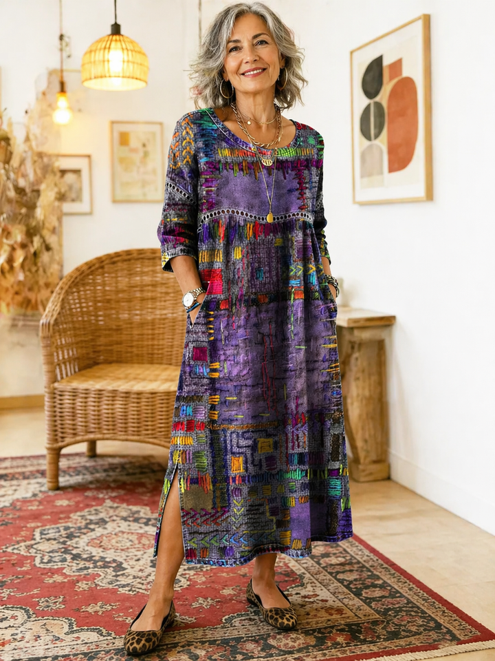 Manuela | Dress with Ethnic Patchwork