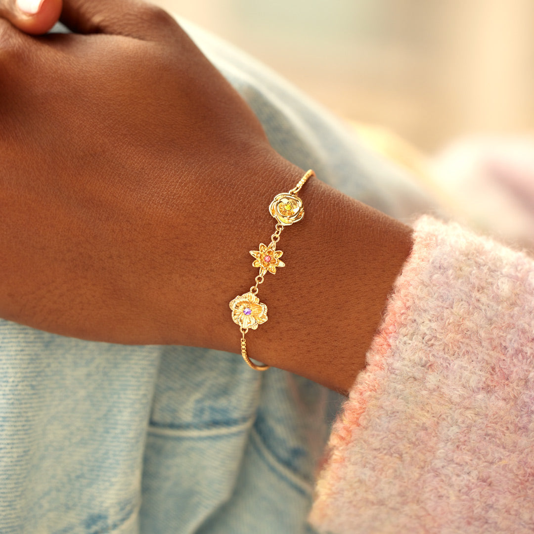 Personalised 3D Birth Flower Bracelet