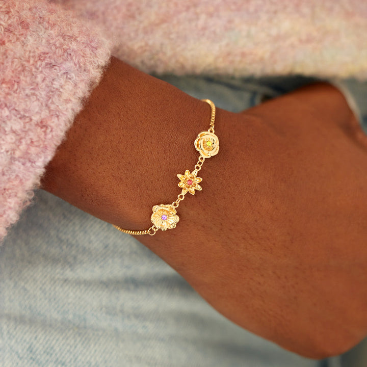 Personalised 3D Birth Flower Bracelet
