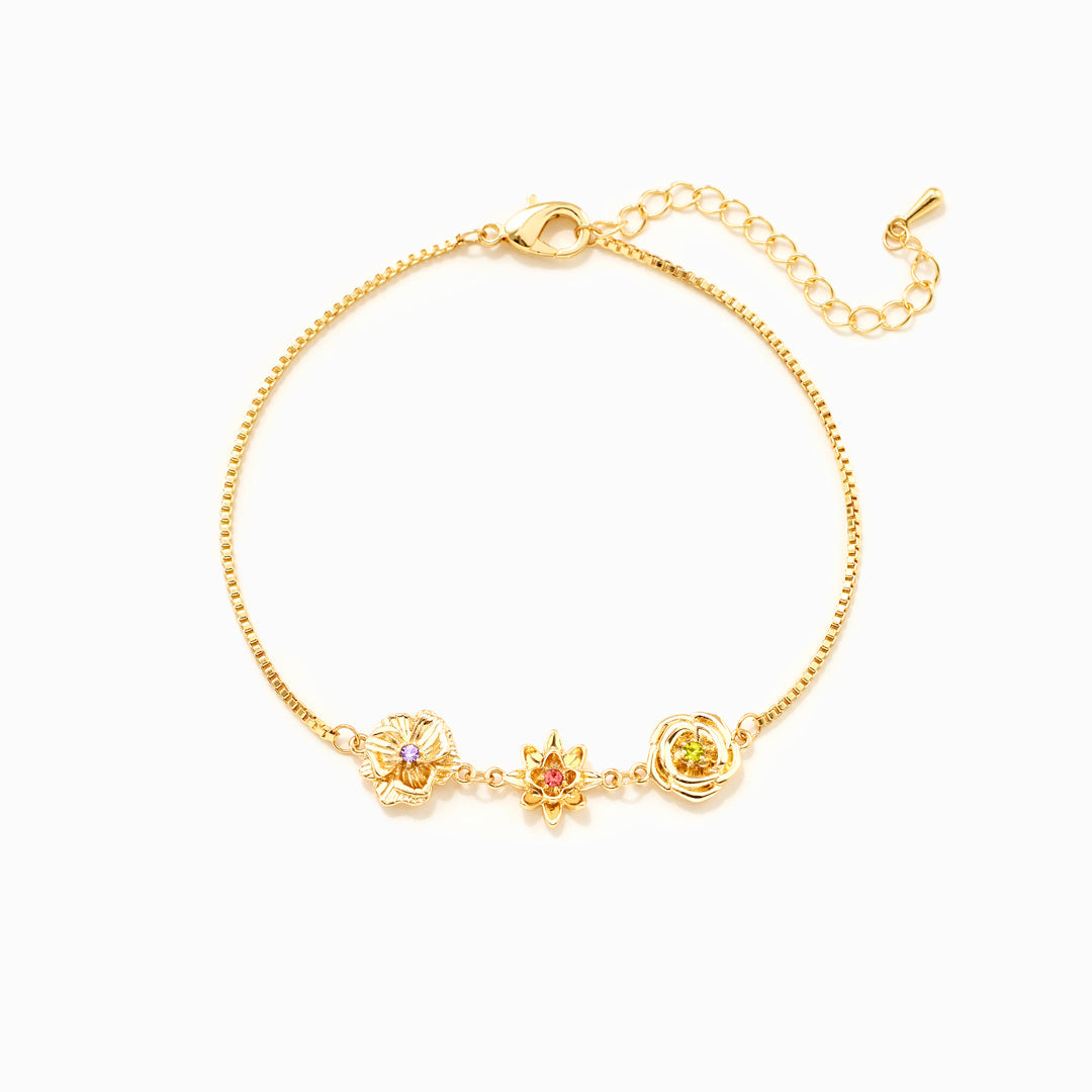 Personalised 3D Birth Flower Bracelet