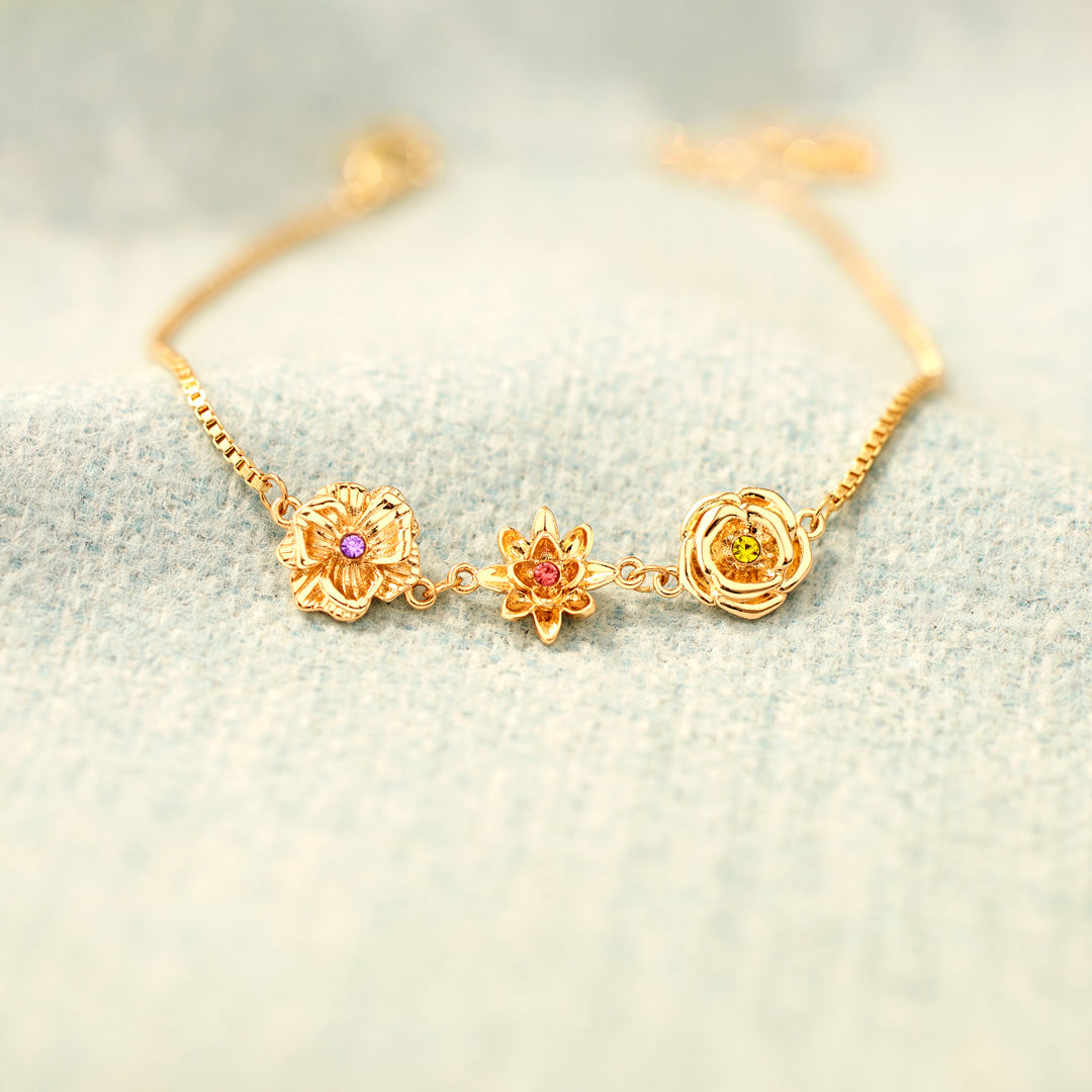 Personalised 3D Birth Flower Bracelet