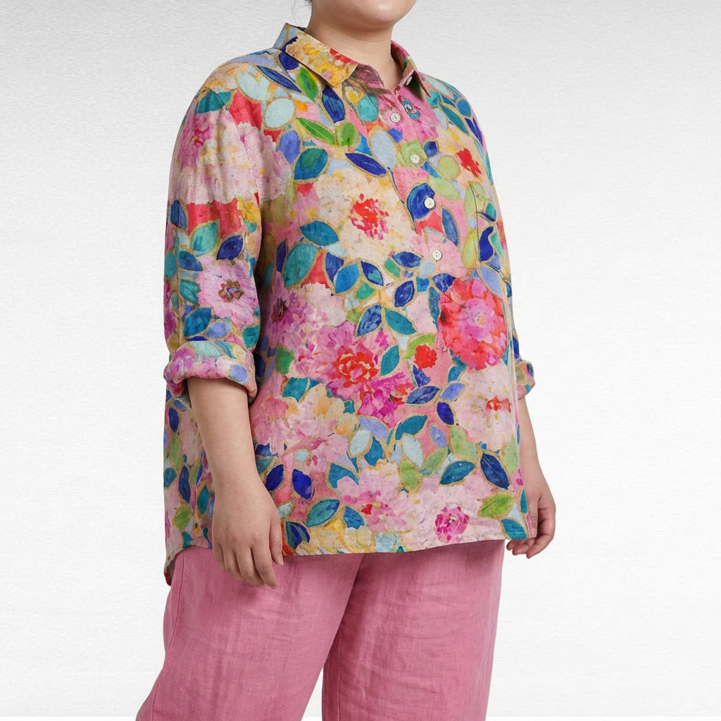 Claire | Elegant Linen Summer Blouse