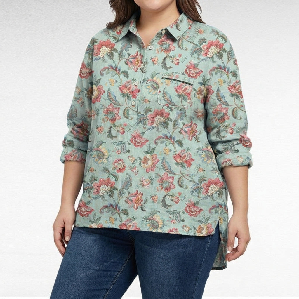 Claire | Elegant Linen Summer Blouse