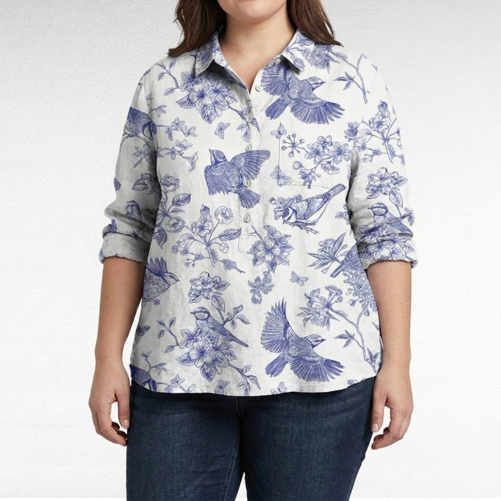 Claire | Elegant Linen Summer Blouse