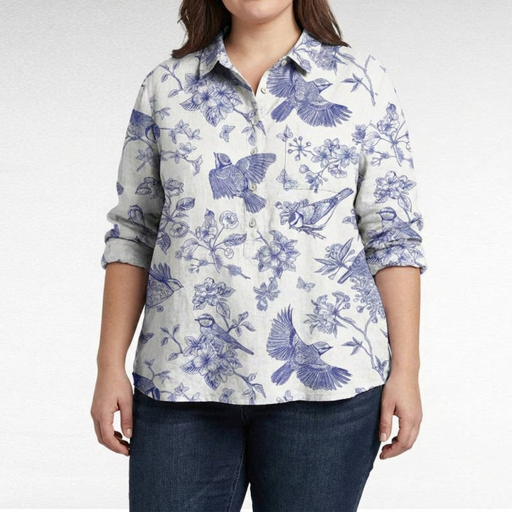 Claire | Elegant Linen Summer Blouse