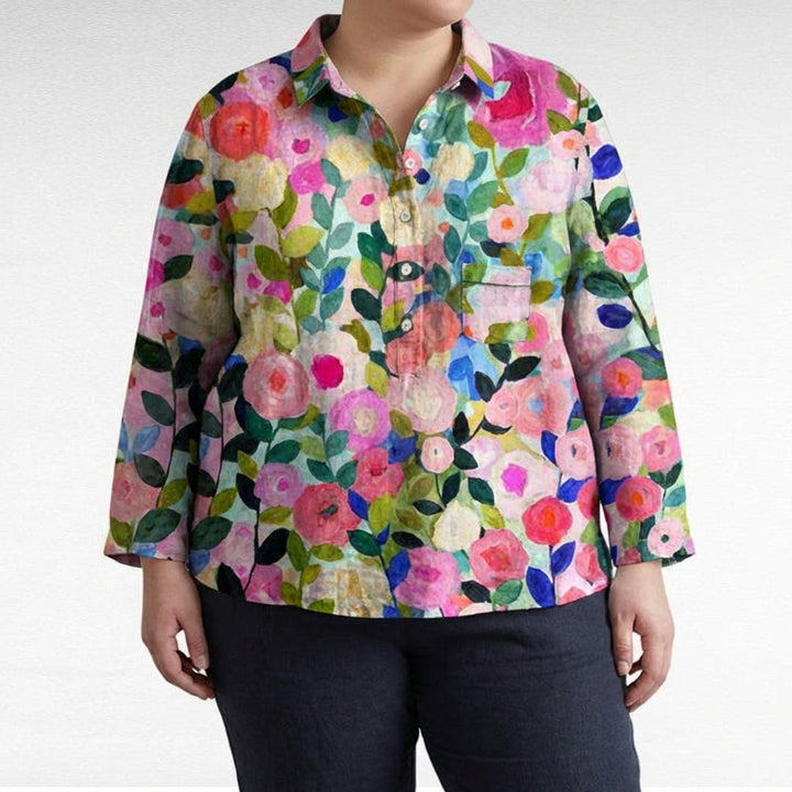 Claire | Elegant Linen Summer Blouse