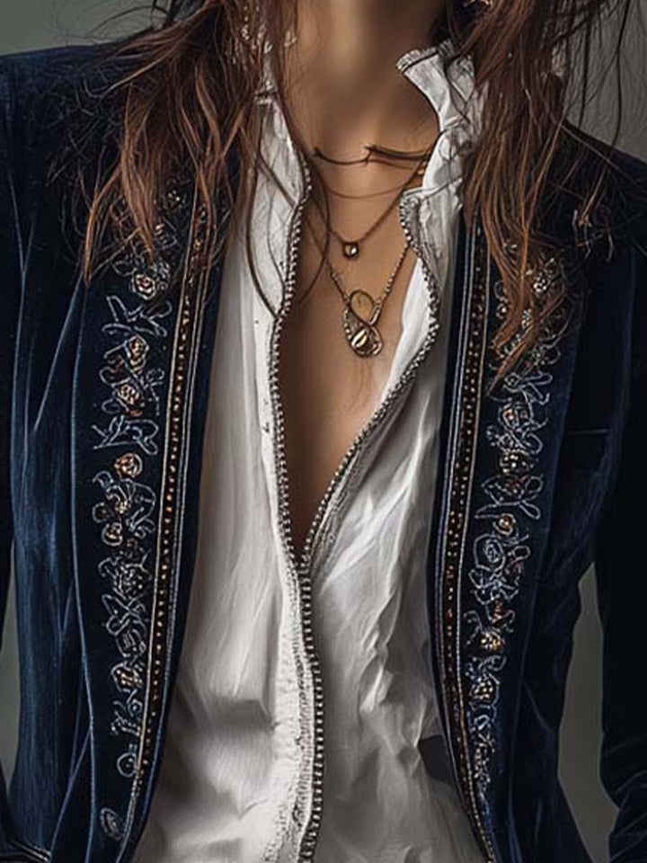 Athénaïs | Vintage Embroidered Longline Jacket