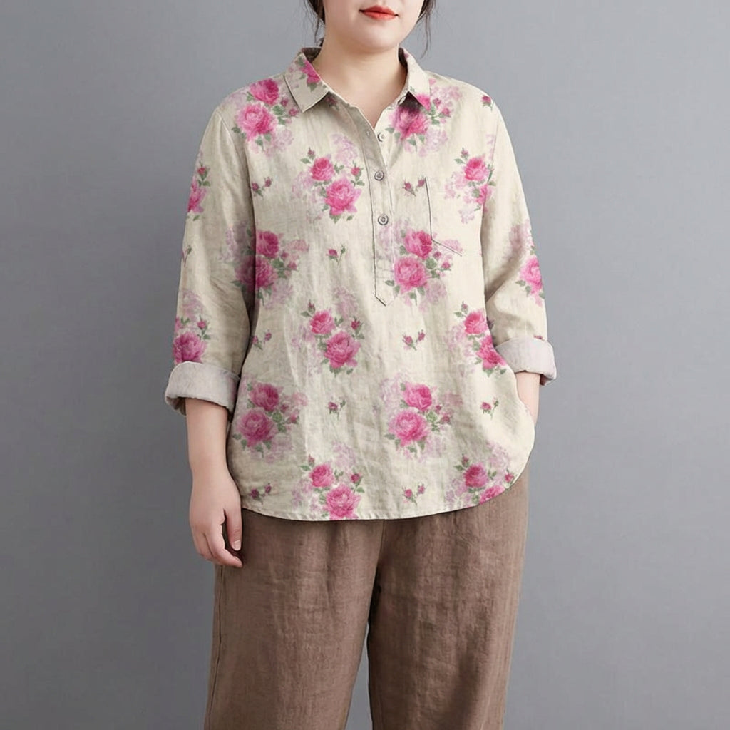 Claire | Elegant Linen Summer Blouse