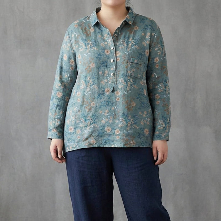 Claire | Elegant Linen Summer Blouse
