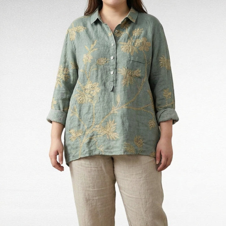 Claire | Elegant Linen Summer Blouse