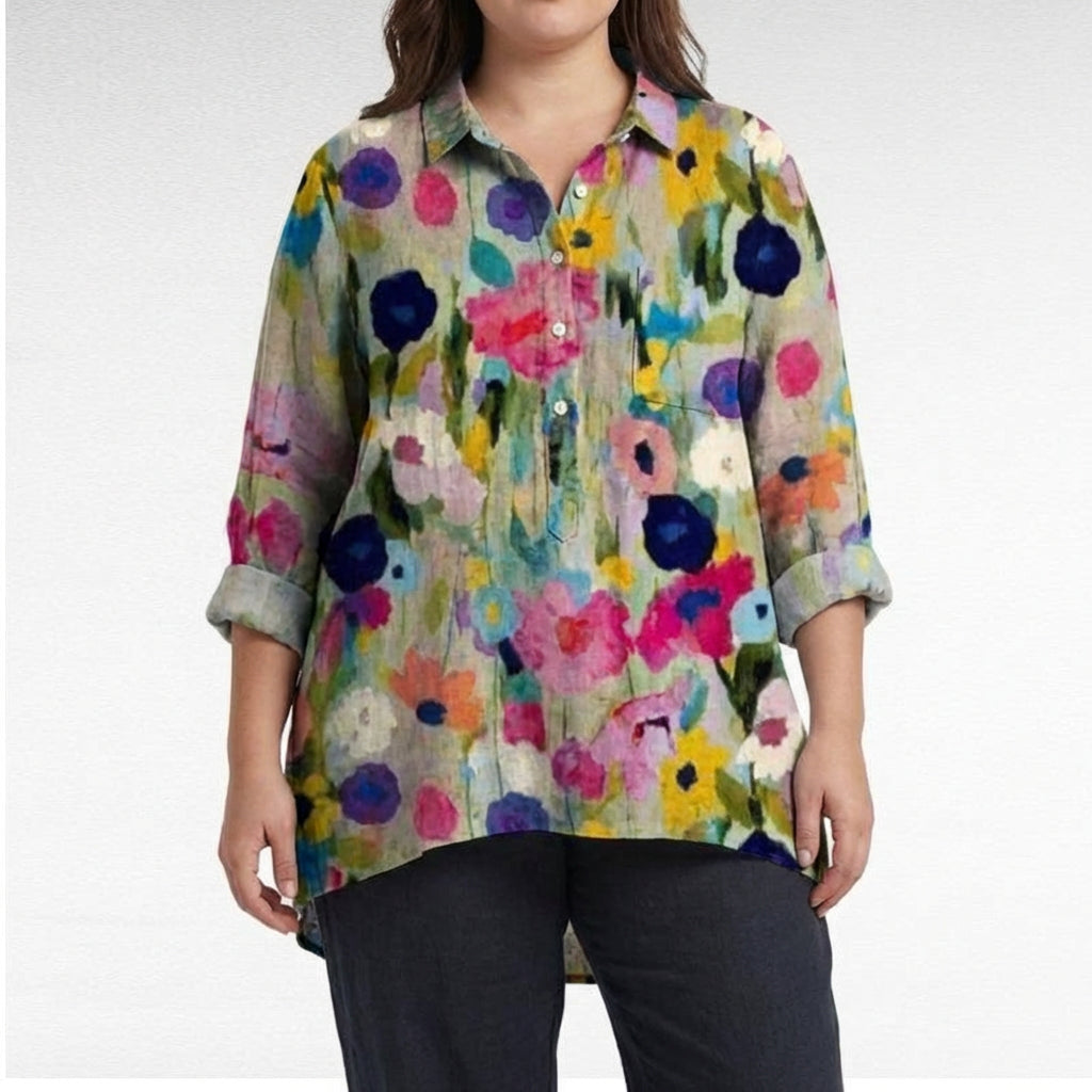Claire | Elegant Linen Summer Blouse