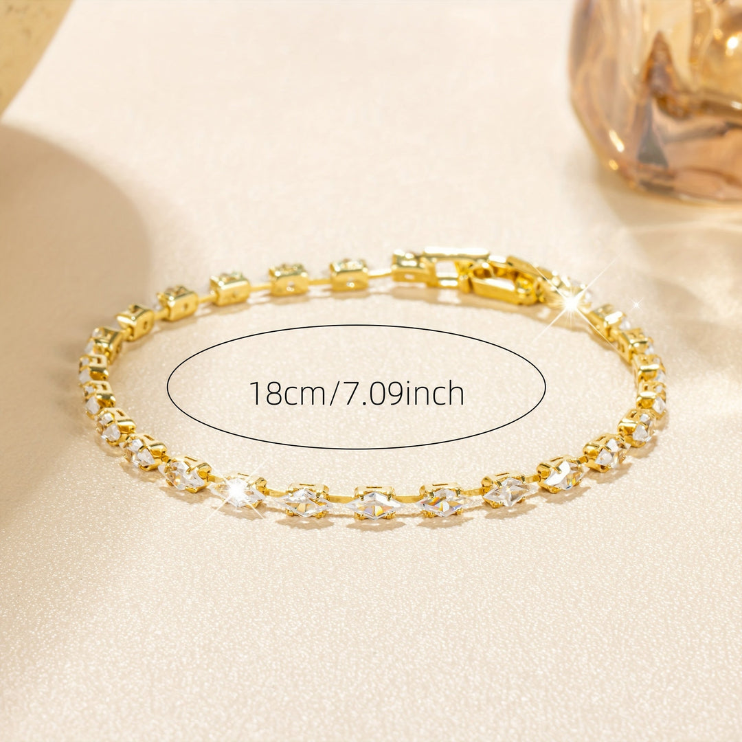 Elegant Zirconia Gold Plated Tennis Bracelet