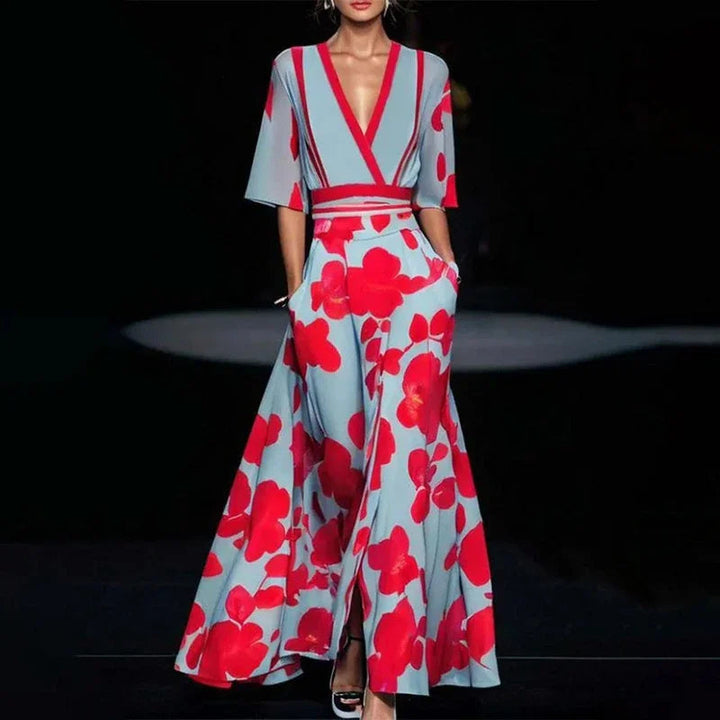 Jodi™ - Elegant Floral Print Maxi Dress