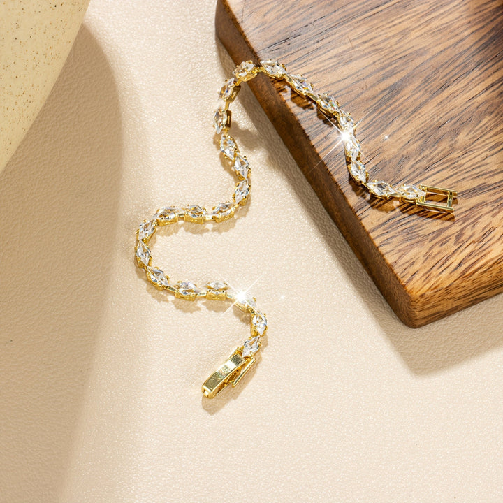 Elegant Zirconia Gold Plated Tennis Bracelet