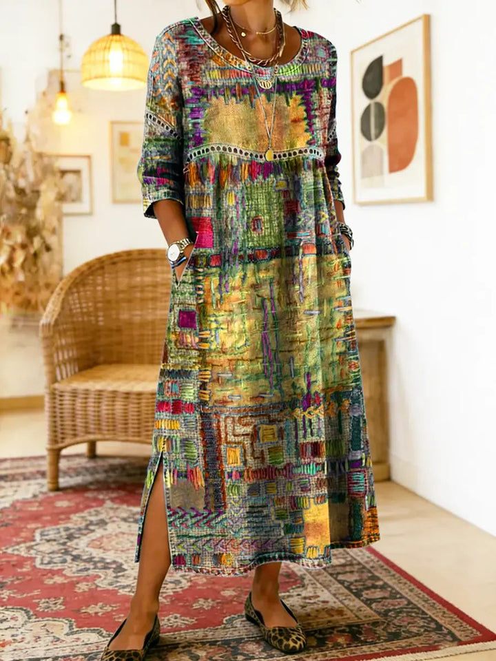 Manuela | Dress with Ethnic Patchwork