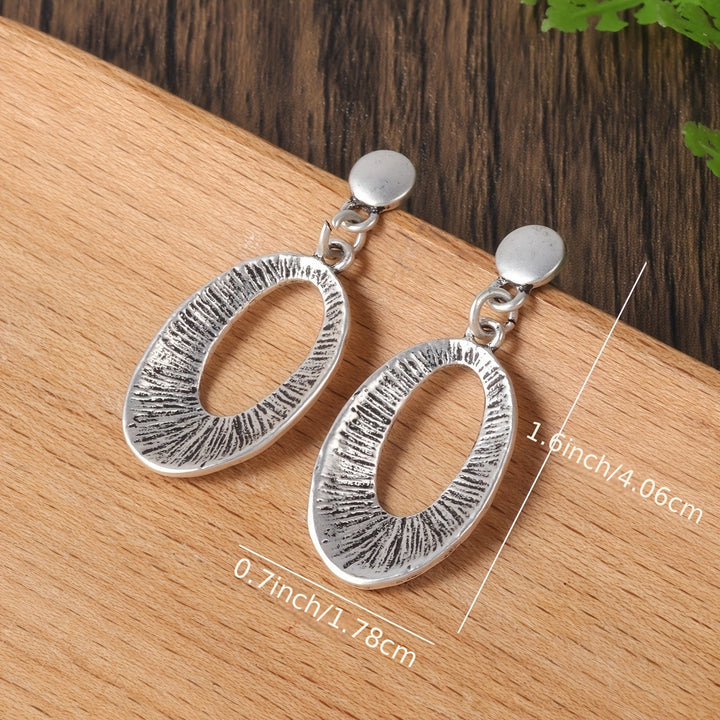 Vintage Silver Tone Multi Layer Necklace and Earrings Set