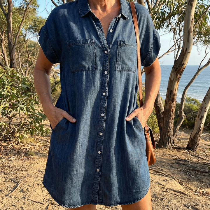 Natalie™ Casual Denim Print Dress