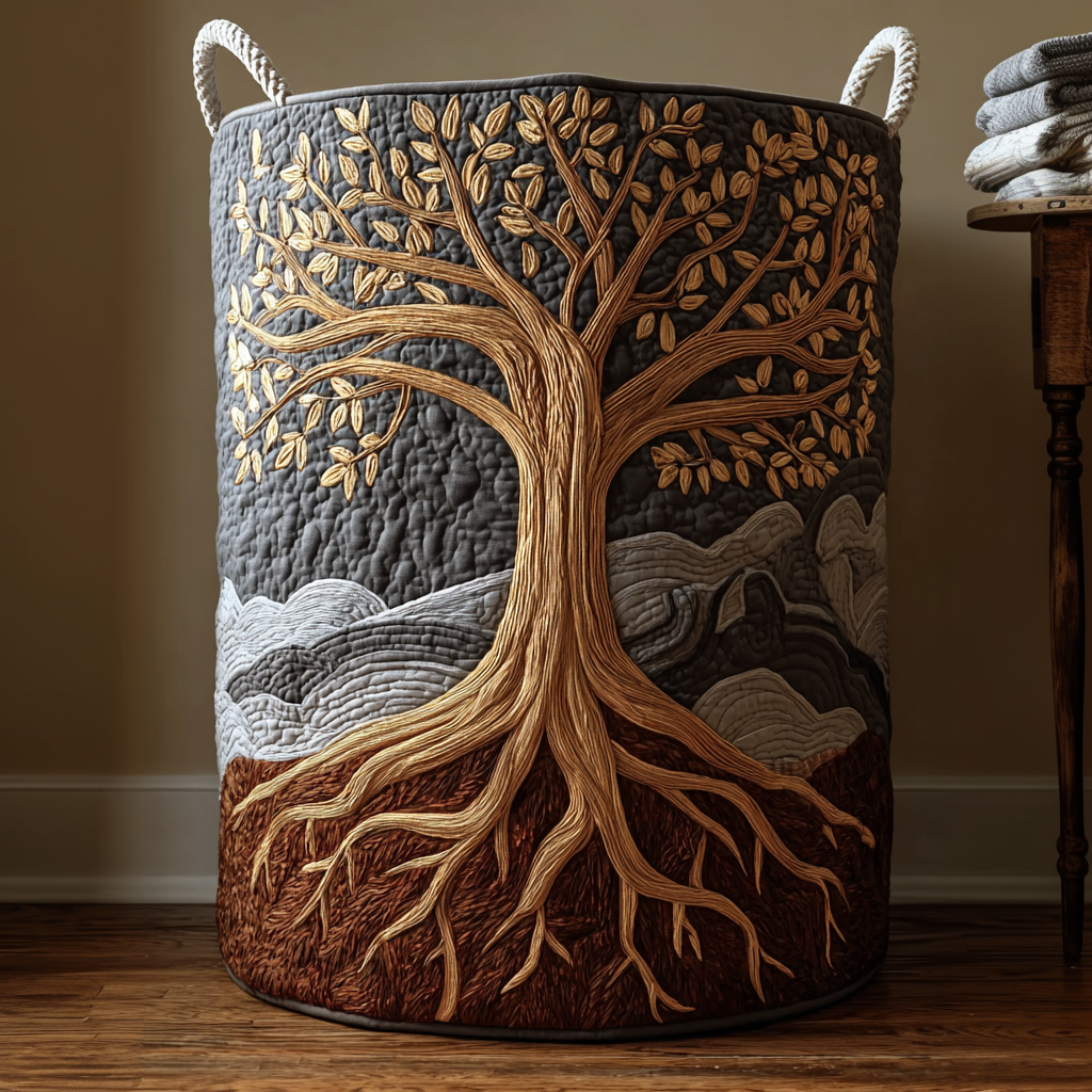 Arbre Éternel | Panier de Rangement Matelassé