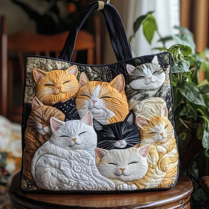 Borsa Artigianale Imbottita - Gattini Addormentati