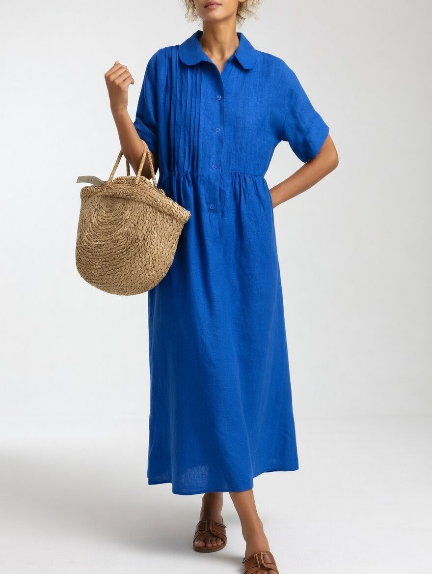 Lysandra™ | Effortless Cotton Shirt Dress
