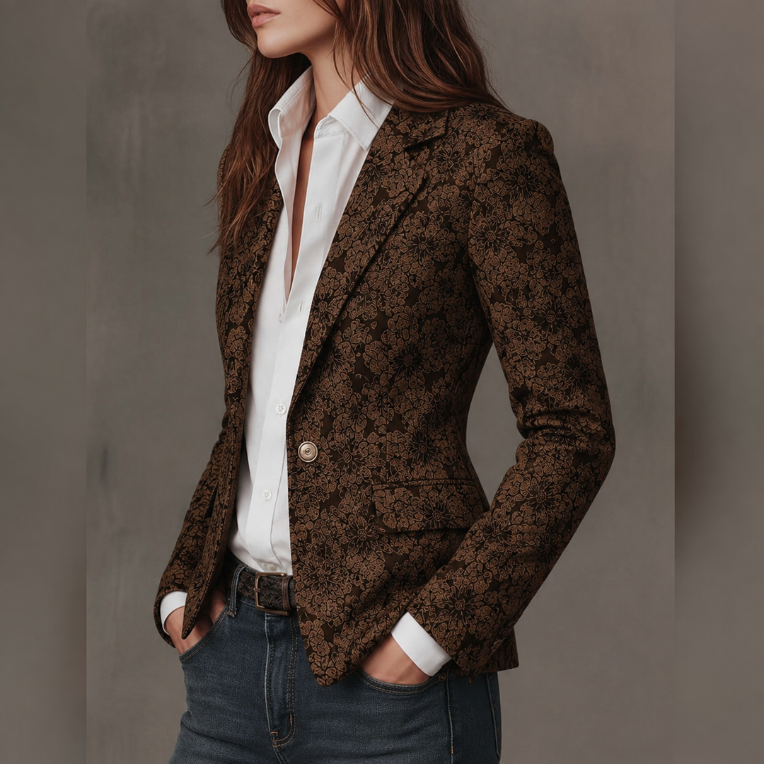 Estelle | Fitted Paisley Jacquard Blazer