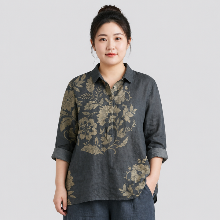 Celeste | Elegant Linen Summer Blouse