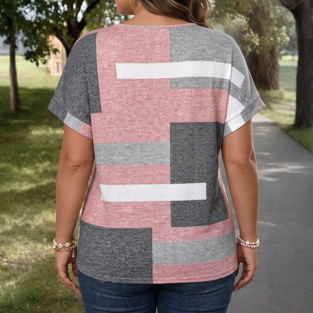 Abby | Casual Color Block Blouse