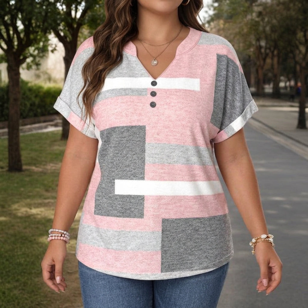 Abby | Casual Color Block Blouse