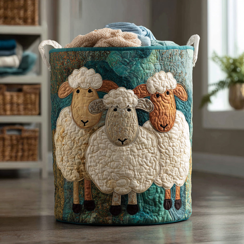 Moutons Joyeux | Panier de Rangement Matelassé